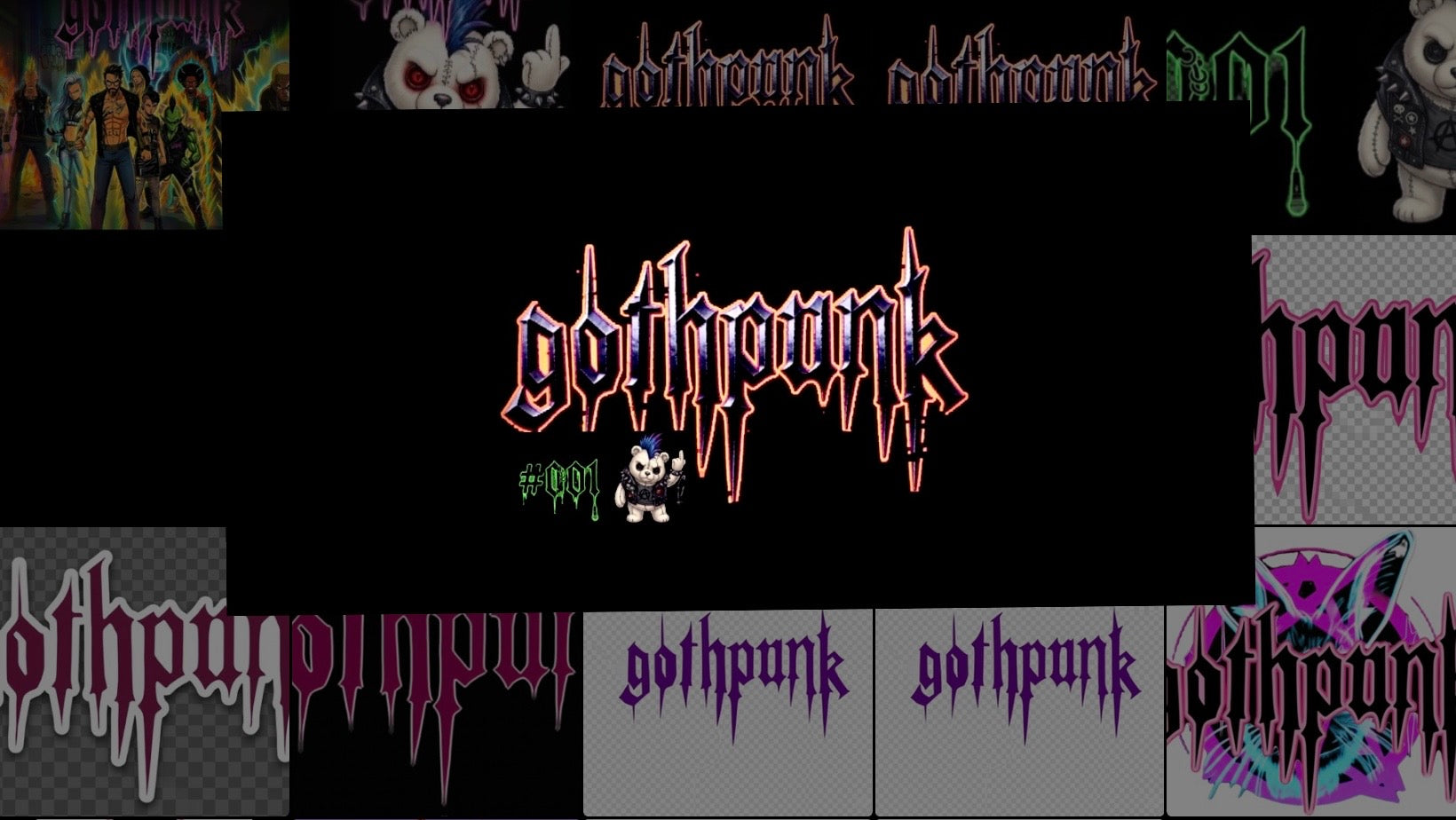 Classic neonbleed gothpunk logo collection