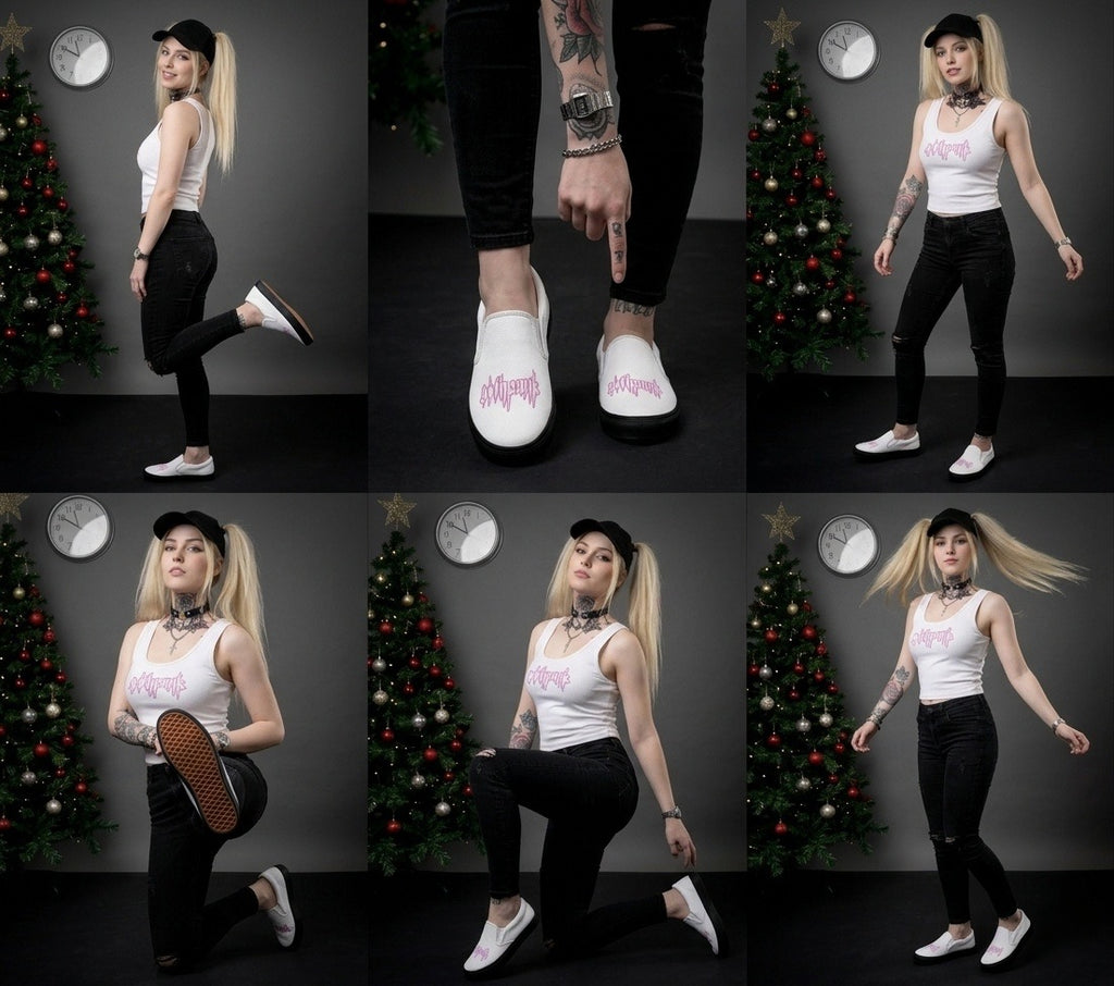 Gothpunk - classic neonbleed - female slip-on shoes