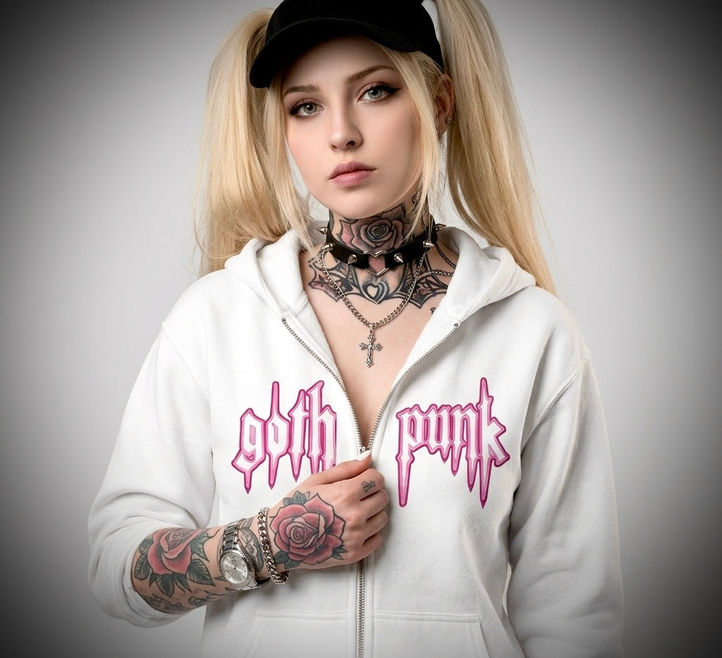 Gothpunk - classic neonbleed - Unisex zip hoodie
