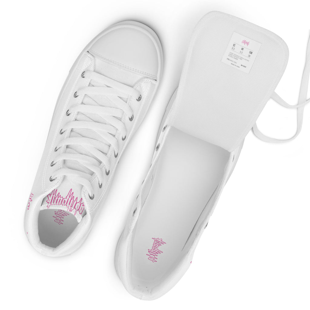Product mockup men's high top canvas sneakers