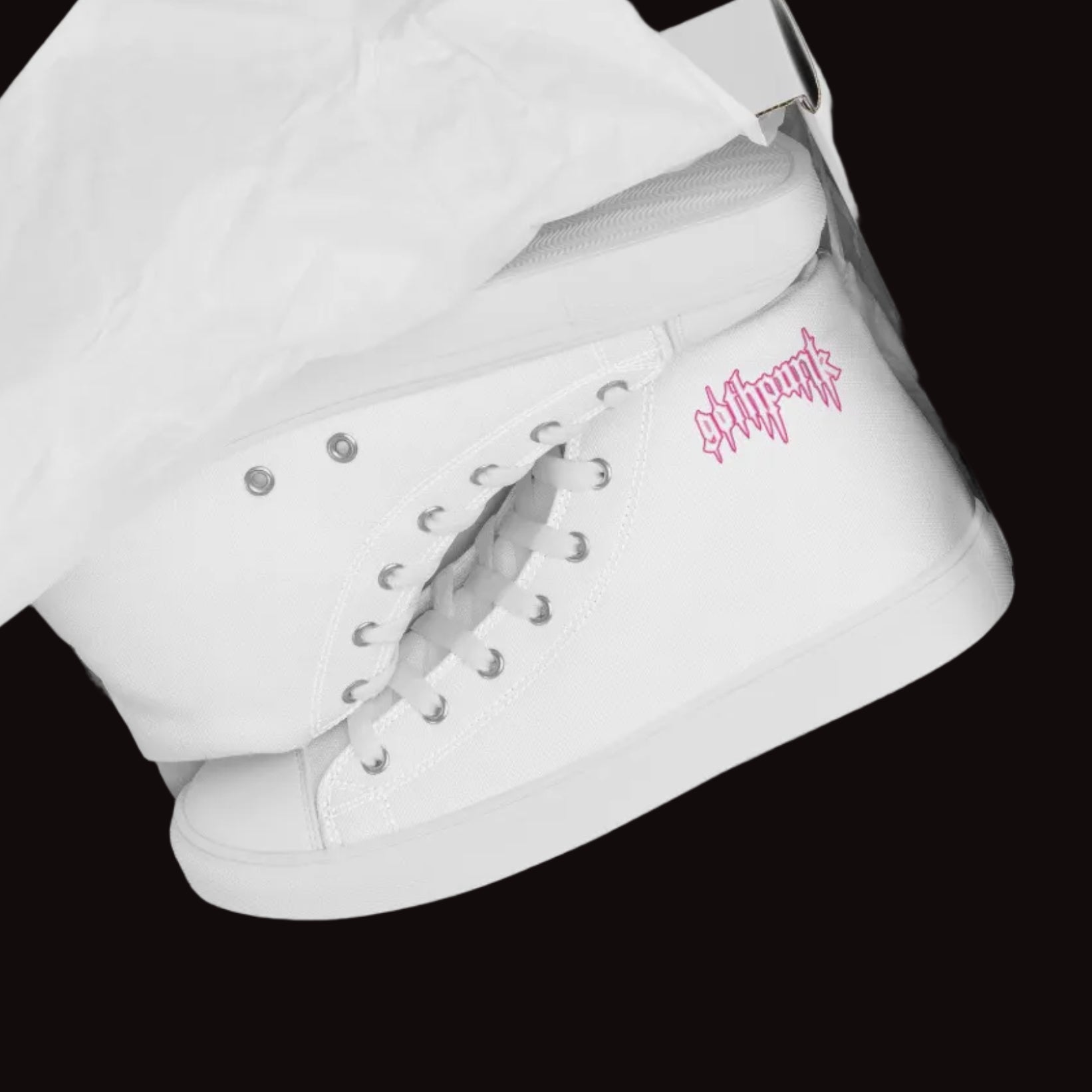 Product mockup men's high top canvas sneakers