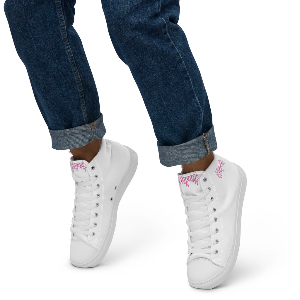 Product mockup men's high top canvas sneakers