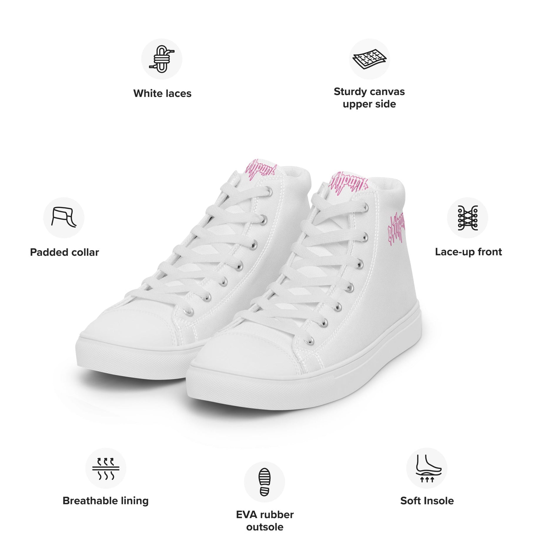 Product mockup men's high top canvas sneakers