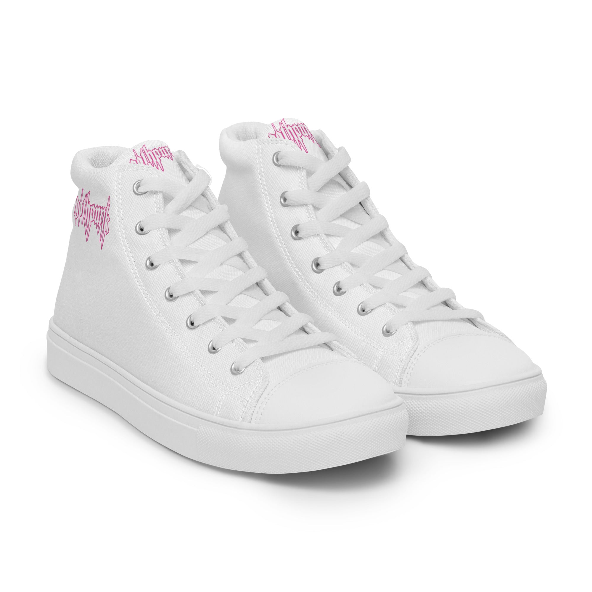 Product mockup men's high top canvas sneakers